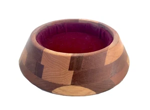 7" Marquetry/Parquetry Mixed Wood Trinket/Coin/Cuff Link Holder/Dish Ernie Ross - Picture 1 of 8