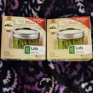 🔥Lot of 2 Kerr Wide Mouth Mason Jar Lids - Brand New - BPA Free🔥 - Picture 1 of 2