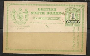 SIN SELLOS BORNEO — TARJETA POSTAL #9 — 1892 — SIN USAR - Imagen 1 de 3