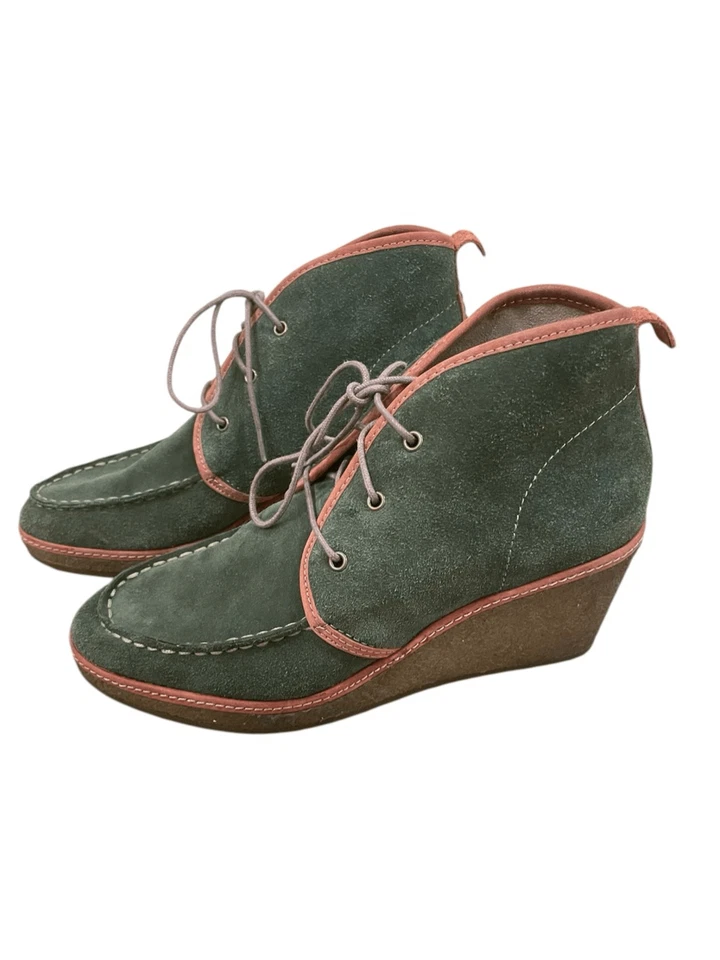Botas al tobillo Olukai Wali Forrest verde gamuza para mujer cómodas cuña chukka talla 7 Foto 1 de 4