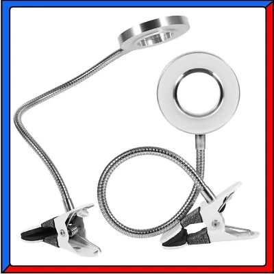 Lampada da Tavolo Scrivania 24 Led Luce Calda Fredda per Make Up Trucco Unghie - Immagine 1 di 4