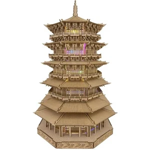 3D Wooden Puzzles for Adults Wooden Pagoda Assembly Model Kits,3D Puzzle Adul... - Picture 1 of 6