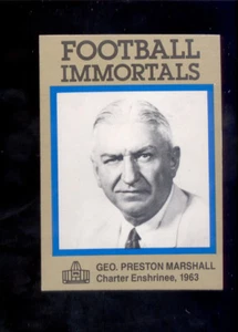 1985 Football Immortals GEORGE PRESTON MARSHALL Redkins Hall of Fame Card - Picture 1 of 1