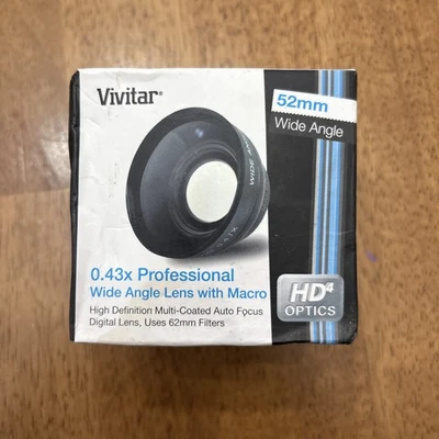 Vivitar .43X 52mm Pro Telephoto Lens For 58mm Lens HD4 Optics NOS - Image 1 of 4