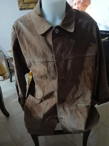 Jacket Coat Leather Man Brown Size 50 Cod. CC0192 - Imagen 1 de 5