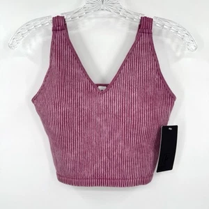 90 Degree Women's LARGE Purple Stonewash Seamless Alamo Cropped Tank Bra - Picture 1 of 9