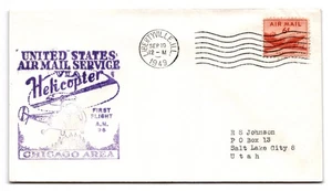 Helicóptero del Servicio de Correo Aéreo de los Estados Unidos Primer Vuelo 1949 Evento Cubierta Aviación - Imagen 1 de 2