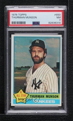 1976 Topps Thurman Munson #650 PSA 7 - Image 1 of 2
