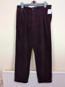 Polo Ralph Lauren Mens "Whitman" Corduroy Trousers W33 L32 Purple BNWT.RRP £229 - Picture 1 of 15