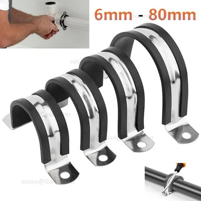 Saddle Clip Bridge Clamp Brackets Pipe Fixing Clips Stainless Steel 6mm - 80mm - Image 1 of 4