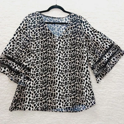 Blusa Talla XL Mob Wife Y2K Whimsycore Glam Lujo Festival Gótico Leopardo Animal Foto 1 de 4