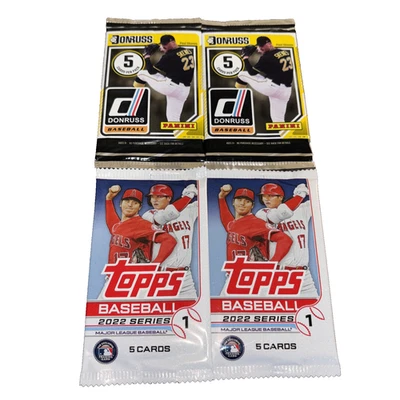 (2)2024 Donruss Baseball & (2) 2022 Topps Series 1 Baseball-5 Card Pks-Free Ship - Image 1 of 4