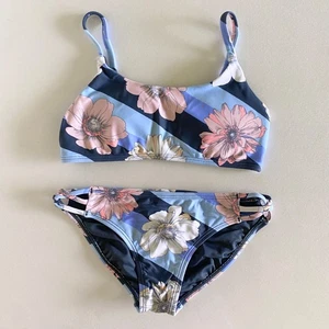 NEW Oneill Girls “Roxbury” Scoop Bralette swim set in blue -Size 10 - Picture 1 of 12