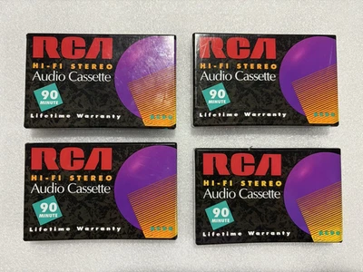 x4 RCA RC90 Hi-Fi Estéreo Audio Cassette 90 Minutos NUEVO Sellado Nuevo de Lote Antiguo Foto 1 de 2