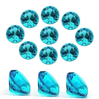 100 шт. прозрачных акриловых бриллиантов 25 мм свадебный стол разбросанные драгоценные камни небесно-голубой - Изображение 1 из 4