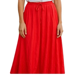 Dimri Maxi Skirt Long Sz Small Coral Orange Gauzy Boho Peasant Cottagecore - Picture 1 of 8