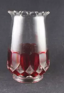 1890S RUBY STAINED PIONEER GREENSBURG VICTORIA CELERY VASE GLASS 6.5IN EAPG - Picture 1 of 4