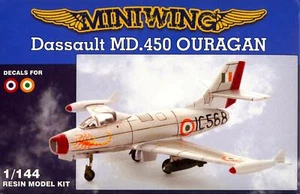 MiniWing Modelle 1/144 DASSAULT MD.450 OURAGAN französische Luftwaffe Kämpfer - Bild 1 von 4