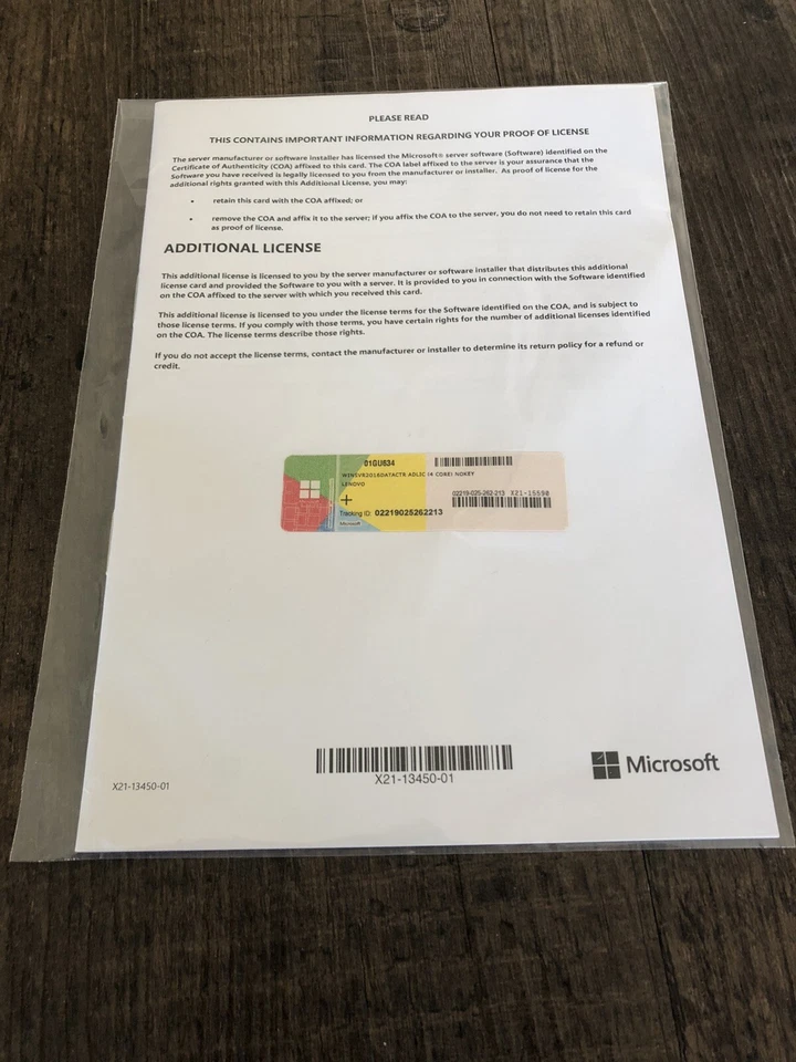 Windows Server 2016 Data Center zusätzliche 4 Core Lizenz inkl. MwSt Rechnung - Bild 1 von 1