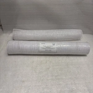 21 Inches X 10 Yards GLITTERY WHITE Polypro Mesh Ribbon Weatherproof NEW & Extra - Picture 1 of 11