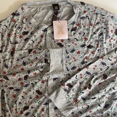 Savage Fenty Pajama One Piece Open Back Pajama Graphic Print Sz Large Christmas - Image 1 of 4