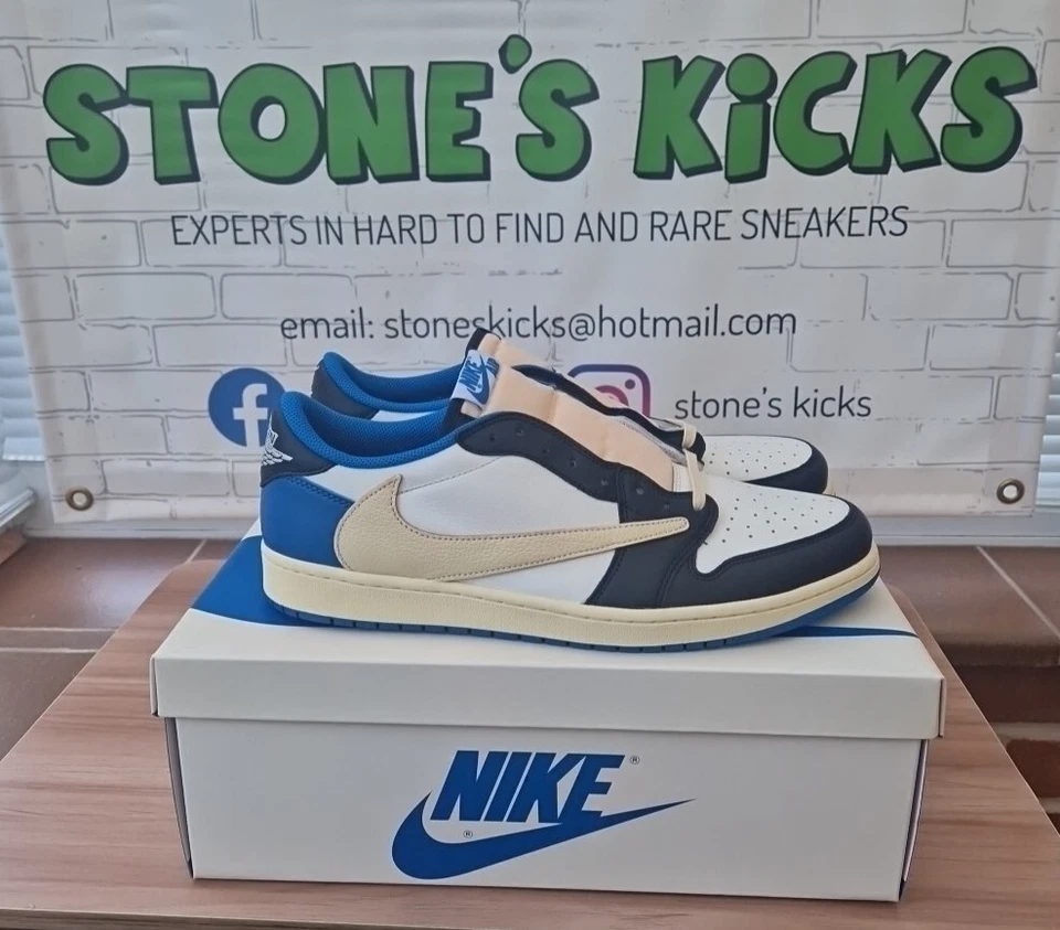 Size 12 - Jordan 1 Retro x Fragment Design x Travis Scott Low Blue - Image 1 of 4