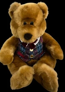 JCPenney Holiday Collection Goldener Bär Fliege Stofftier Plüschtier 18 Zoll sitzen - Bild 1 von 9