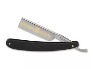 Boker Rasoio di Solingen Schwarzgold 24 Carati Oro 6/8 " Mooreichenholz - Foto 1 di 4