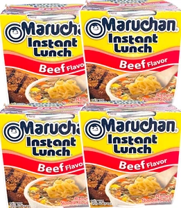 Maruchan Instant Lunch Ramen Noodles Soup Cups BEEF Flavor 2.25 oz 4 PACK - Picture 1 of 3