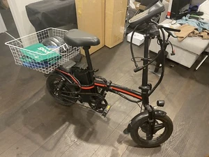 Used Electric Bicycle 15AH Battery 400W Foldable E-Bike With Basket and freeBag - Picture 1 of 5