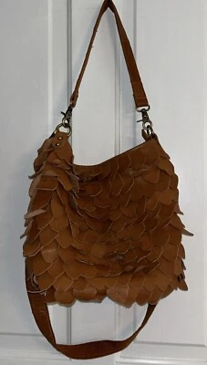 A.P.C Shoulder/Crossbody Leather Fishscale Bag 12”Lx 14”W Gorgeous And Soft Boho - Image 1 of 4