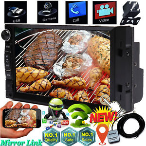 Android Double Din 7" Hd Car Stereo Gps Sat Navigation WiFi 4G Radio with Camera