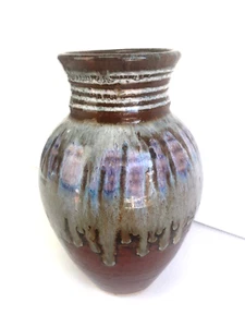 Studio Art Stonewear Keramik Vase Tropfglasur schön signiert 7" hoch - Bild 1 von 13