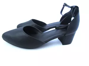 EVANS scarpe donna misura 9,5W cinturino tacco Elaine nero NUOVE - Foto 1 di 12