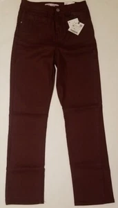 Neu Zara Hochhaus schmal beschichtete rote burgunderrote Hose Jeans Größe 4 - Bild 1 von 3