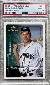 1999 UPPER DECK MVP GOLD SCRIPT 10/100 ALEX RODRIGUEZ PSA 9 POP 3 NONE HIGHER - Picture 1 of 2