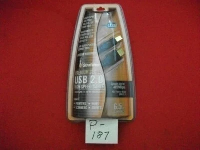 STRATITEC PREMIUM USB 2.0 HI-SPEED 24K G.P. CABLE 480 MBPS NEW IN SEALED PACKAGE - Image 1 of 3