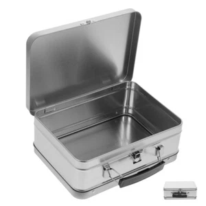 Portable Gift Box Lunch Metal Retro Tinplate Container Food Containers - Picture 1 of 12