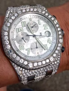 Audemars Piguet Royal Oak Offshore Bisagra Y Pulsera Con Diamantes E Vvs - Picture 1 of 11