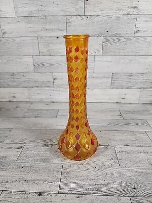 Стеклянная ваза Hoosier 4098 4092 14a с бриллиантовым узором 9 дюймов  - Изображение 1 из 4