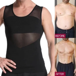 Mens Slimming Body Shaper Tank Tops Abdomen Gynomastica Compression Vest Shirt  - Picture 1 of 12