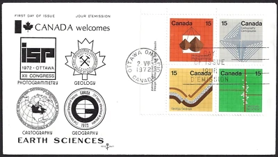 🍁Canada   #585a ULpb    "EARTH SCIENCES"     Brand New  1972  Rosecraft Cover - Image 1 of 2