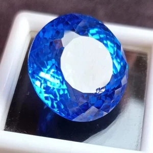 Natural Blue Sapphire Round Cut 24-26Ct Ceylon EGL Certified Loose Gemstone - Picture 1 of 12