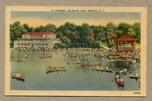 Postal de lino METROCRAFT, PIRAGÜISMO, Delaware Park, Buffalo, Nueva York 42000 #5 - Imagen 1 de 2