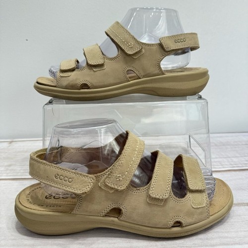 Ecco Sandali Terra Pelle Beige Soletta Comoda Supporto Arco Pescatore Gesù