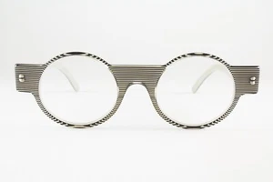 Raro Auténtico Michel Henau ODORONO E36 44mm Negro Rayas Gris Gafas Francia - Imagen 1 de 6