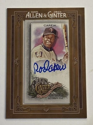 ROD CAREW 2022 Topps Allen & Ginter's Mini Framed Auto #MA-RC Twins HOF - Image 1 of 2