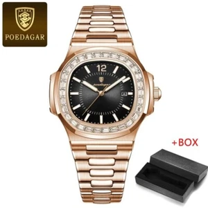 POEDAGAR Luxury Men's Quartz Chronograph Watch Luminous Waterproof Stainless NEW - Picture 1 of 4