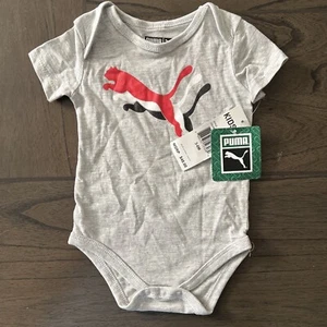Puma Niños Gris Jaspeado Una Pieza Cierre a Presión Talla 3-6M Nuevo Con Etiquetas - Imagen 1 de 9