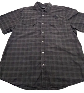 Harley Davidson Shirt Mens 2XL Gray Check Short Sleeve Button Up Embroidered - Picture 1 of 14